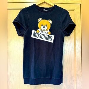 Moschino Teen Black Teddy Logo Sweatshirt Dress for Girls / Italy / 12 years